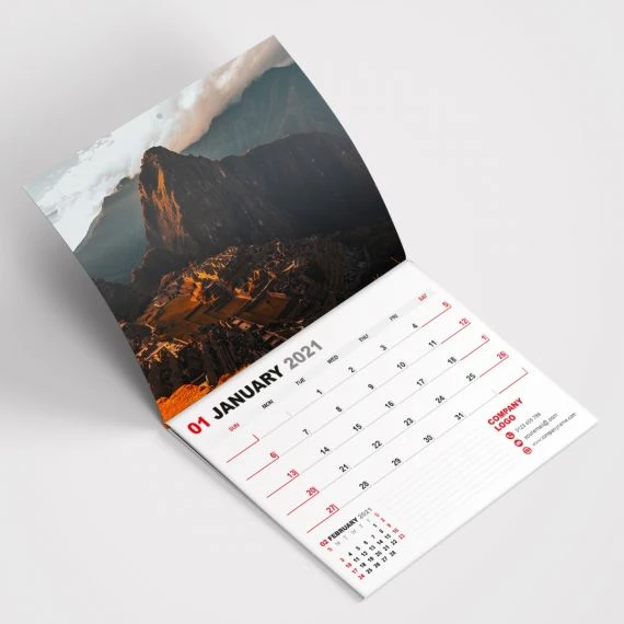 A4 Landscape Calendar – saddle stapled - PrintPlus